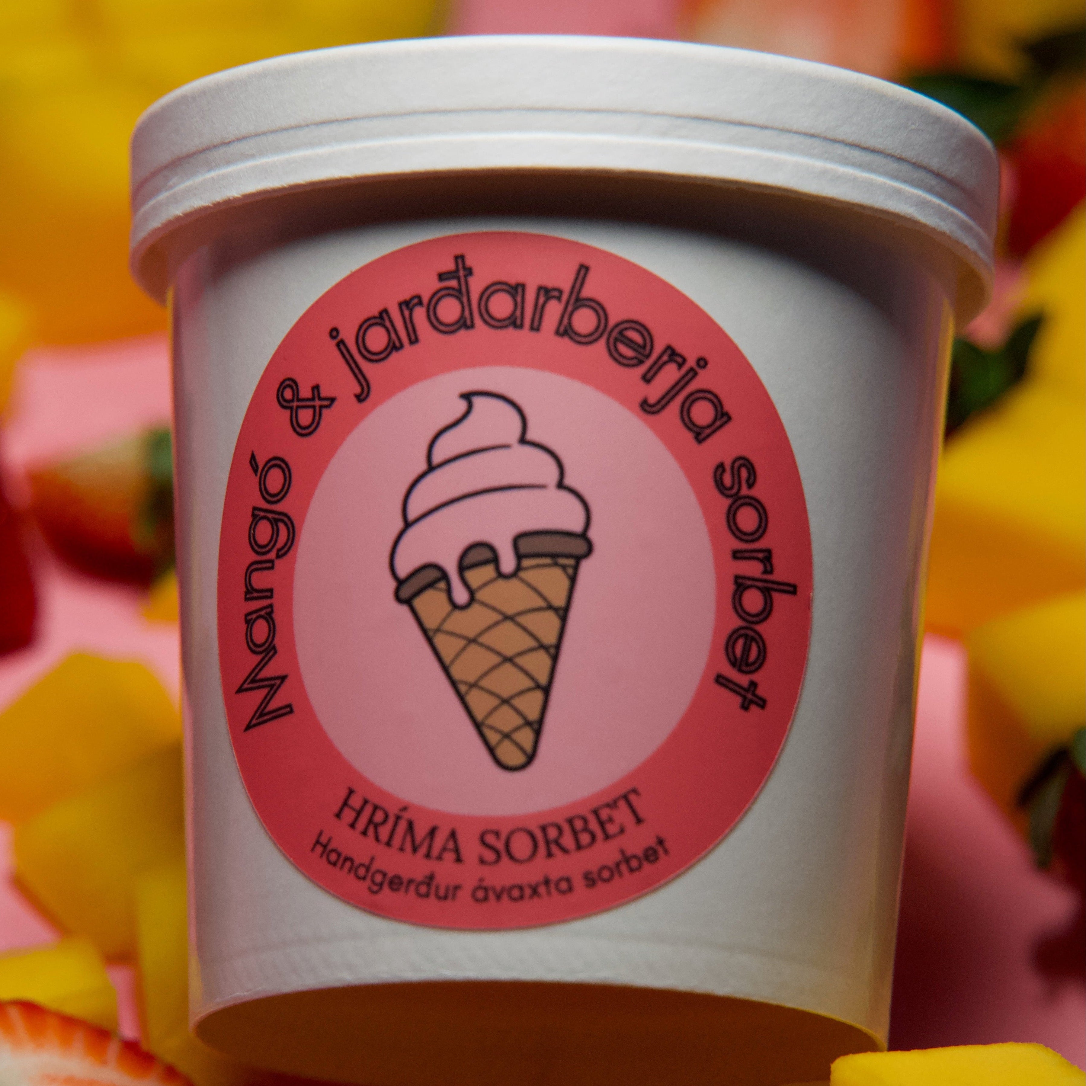 Mangó & jarðaberja sorbet, 473 ml